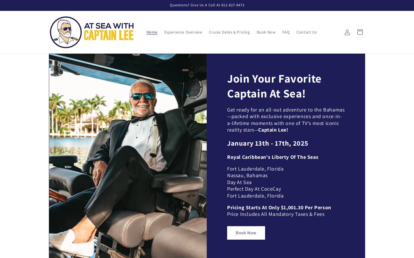 atseawithcaptainlee.com homepage screenshot