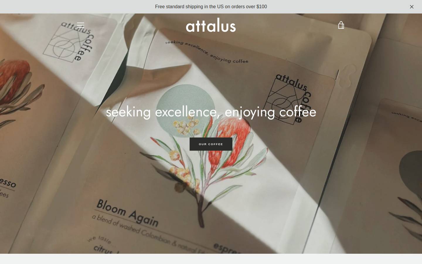 attaluscoffee.com homepage screenshot
