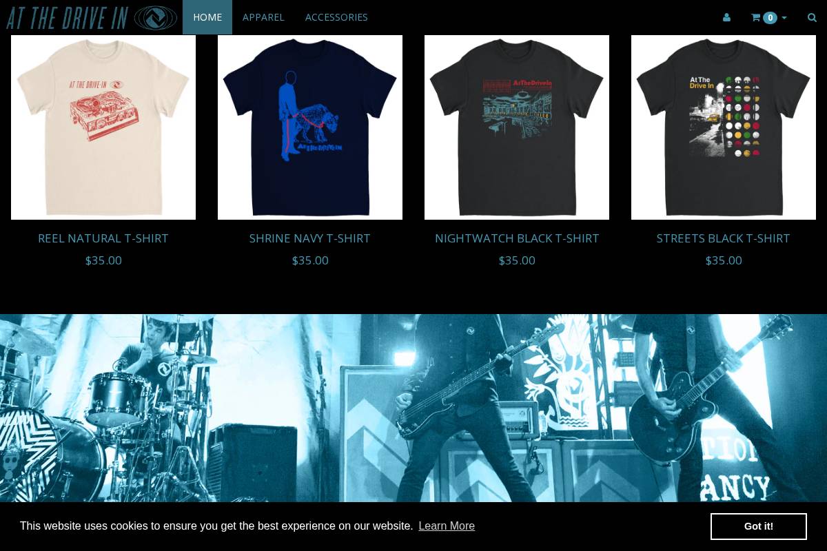 atthedriveinofficialmerch.com homepage screenshot