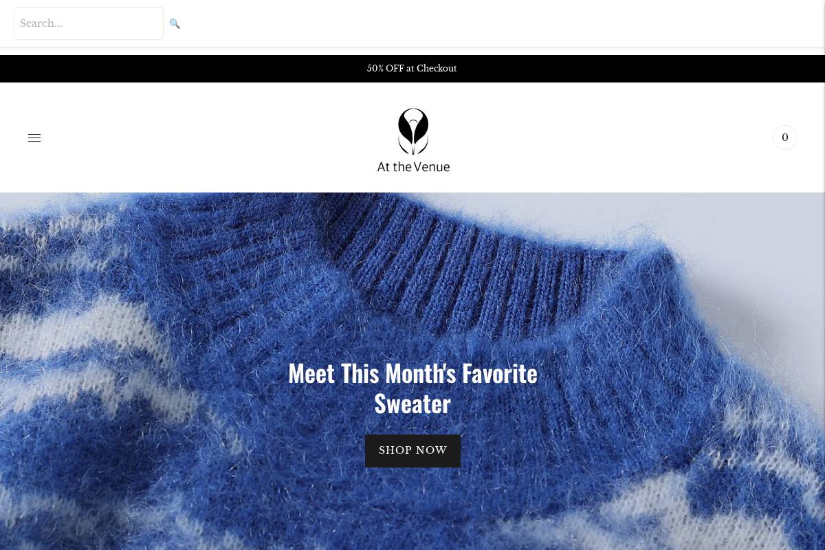 atthevenue.co homepage screenshot