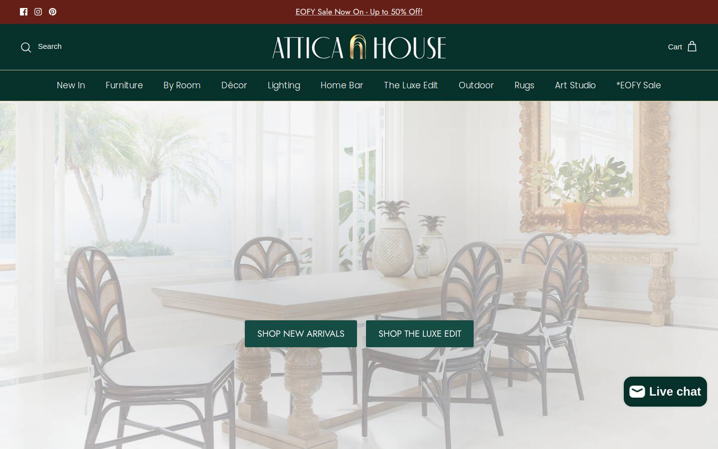 atticahome.com.au homepage screenshot