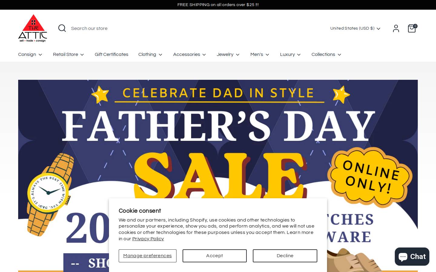 atticclothes.com homepage screenshot