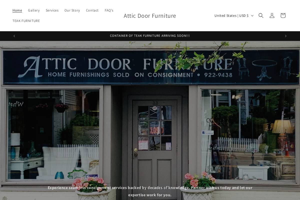 atticdoorfurniture.com homepage screenshot