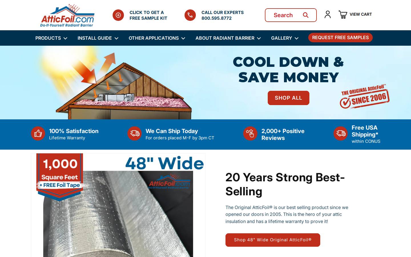 atticfoil.com homepage screenshot