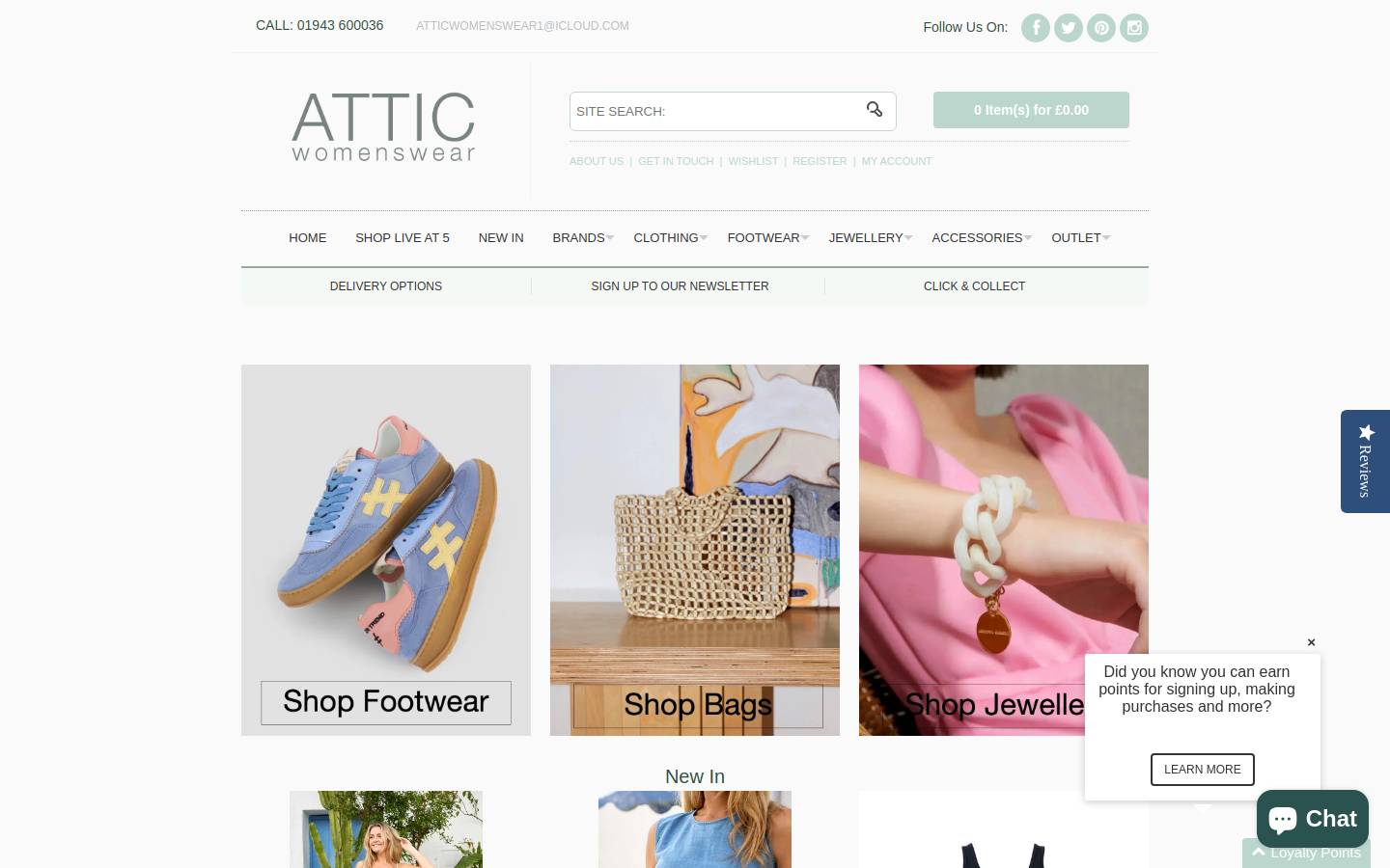 atticwomenswear.com homepage screenshot