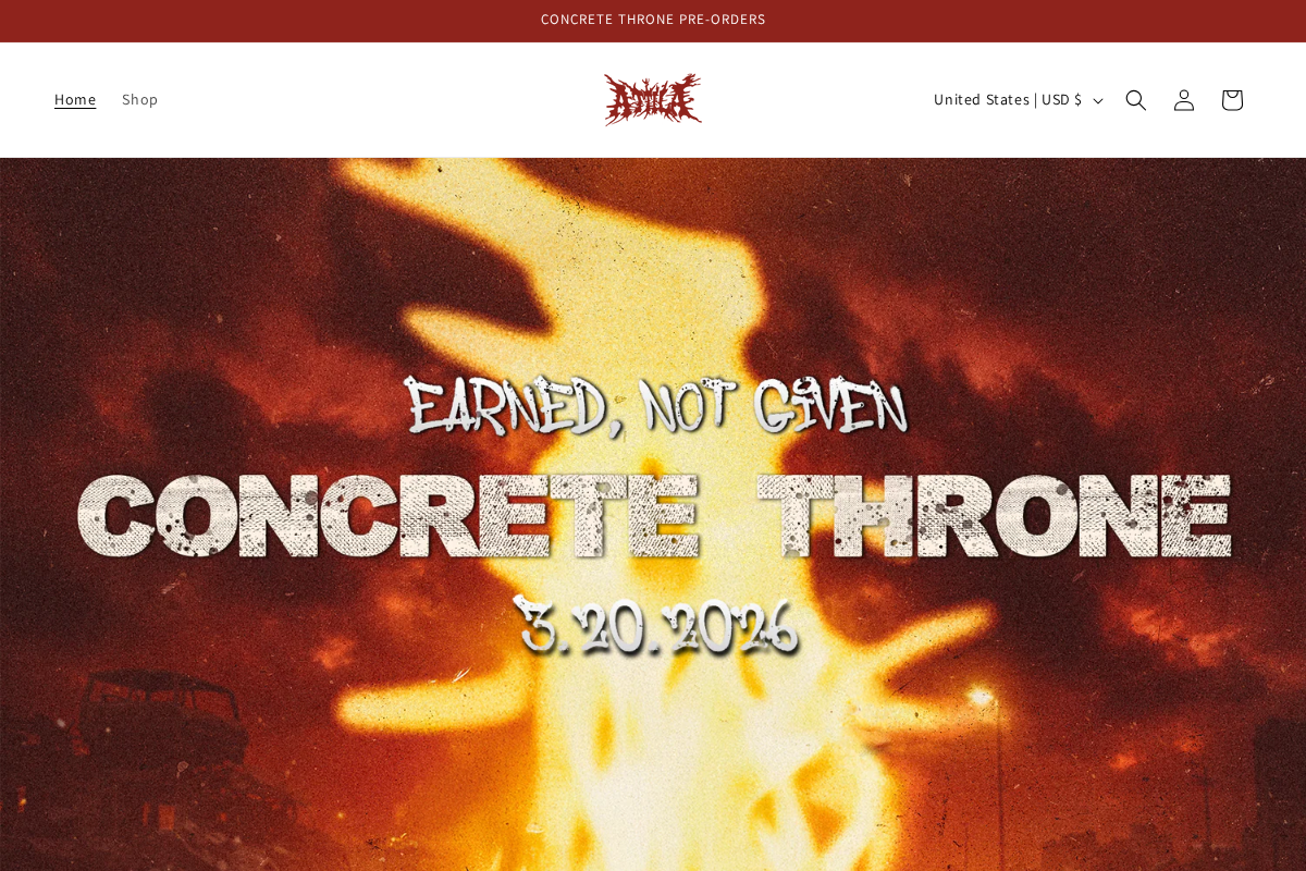 attilamerch.com homepage screenshot