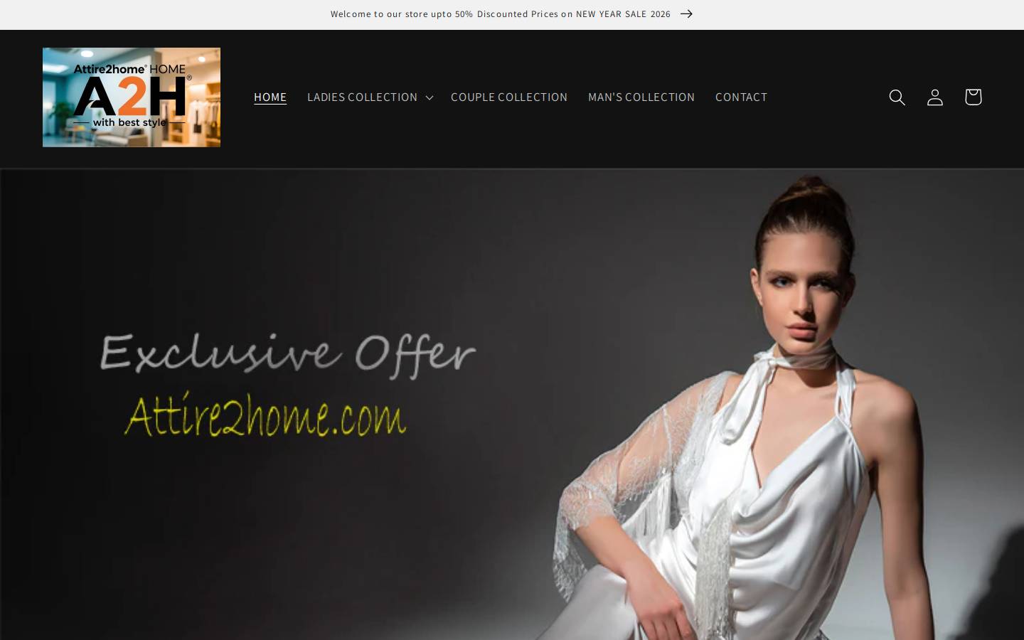 attire2home.com homepage screenshot