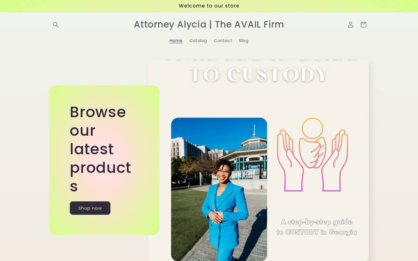 attorneyalycia.com homepage screenshot