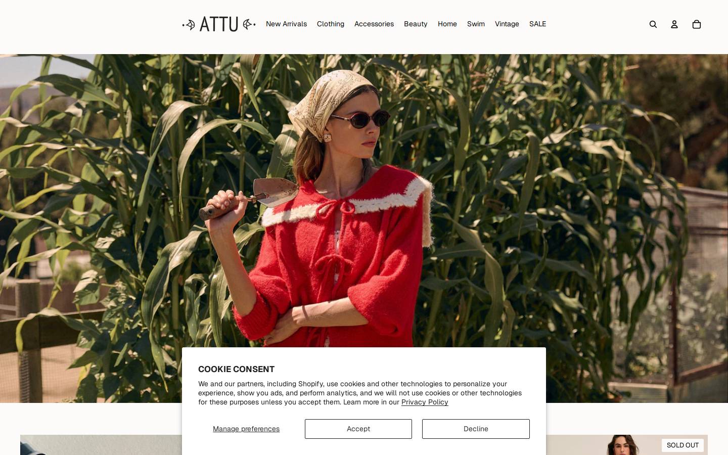 attuclothing.com homepage screenshot