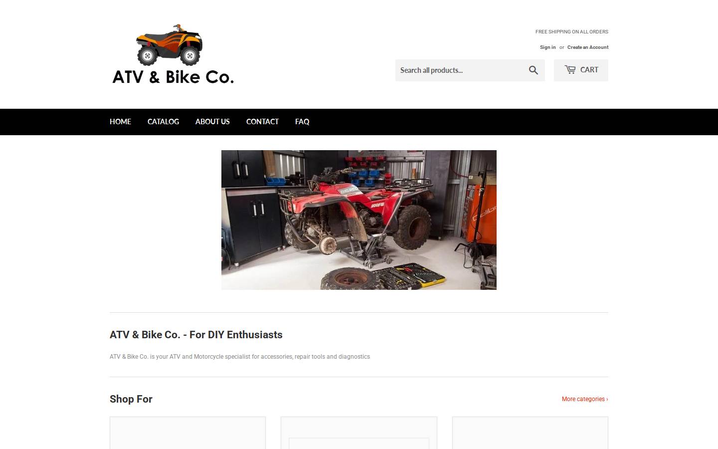 atvbikeco.com homepage screenshot