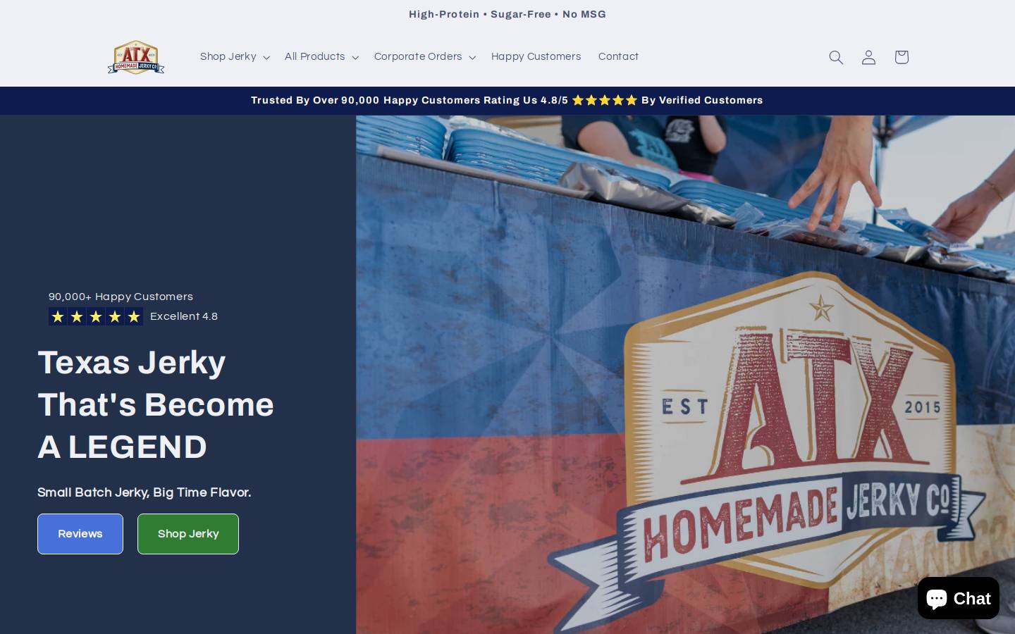 atxjerky.com homepage screenshot