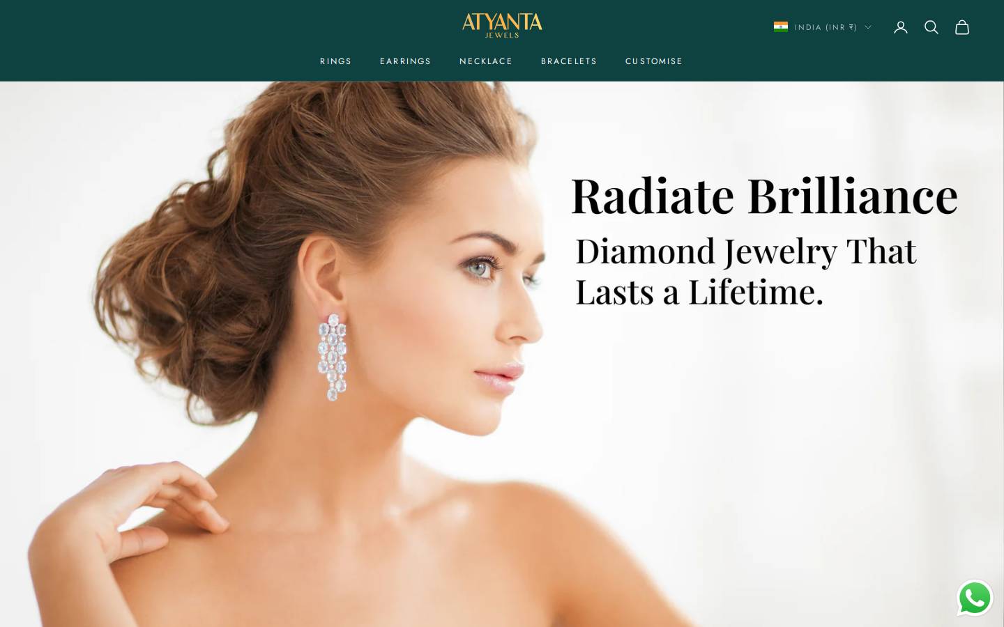 atyantajewels.com homepage screenshot