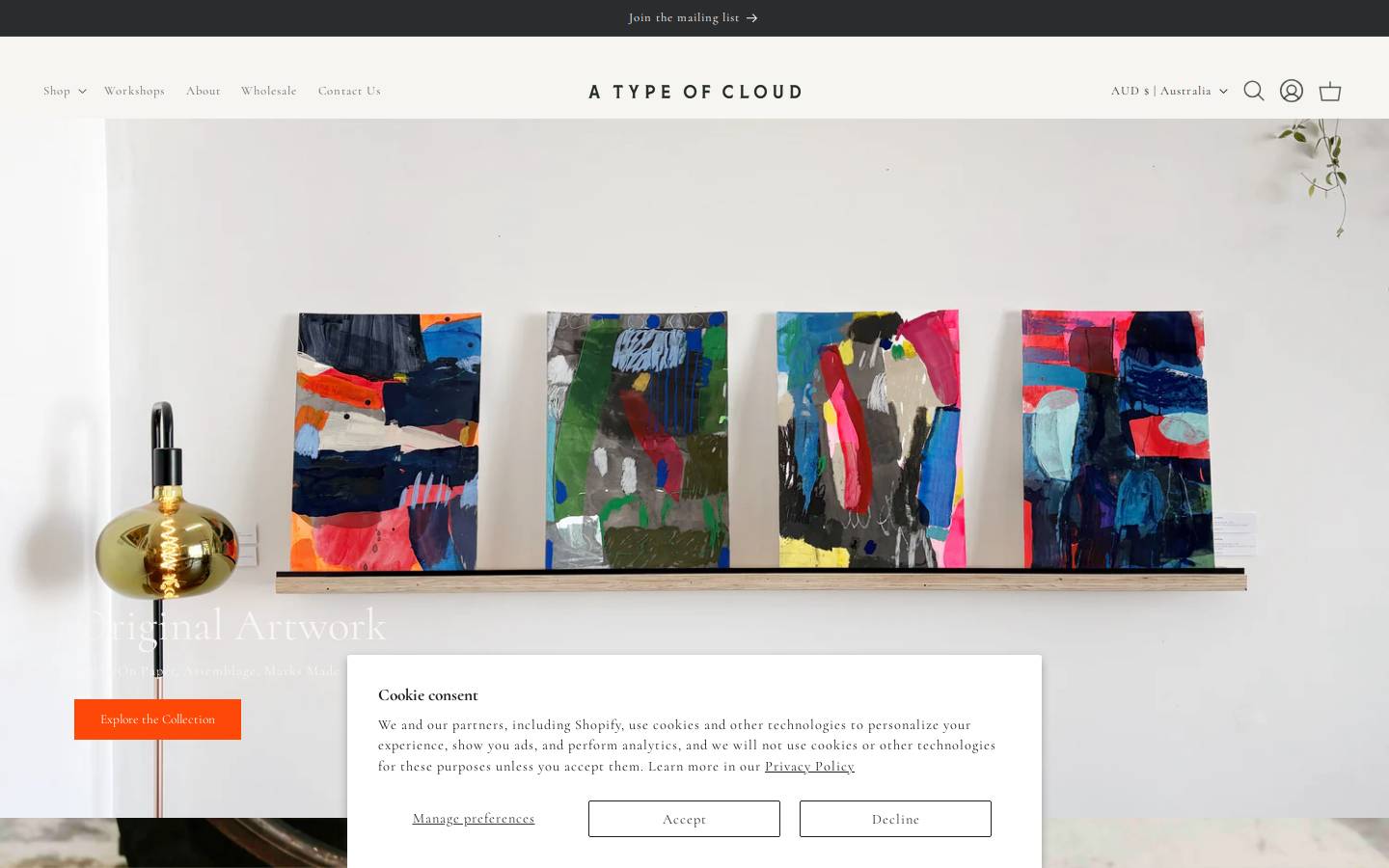 atypeofcloud.com homepage screenshot