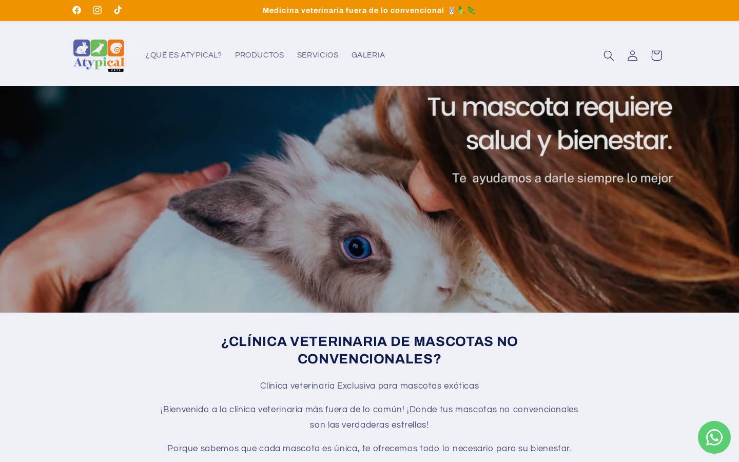 atypicalpets.co homepage screenshot