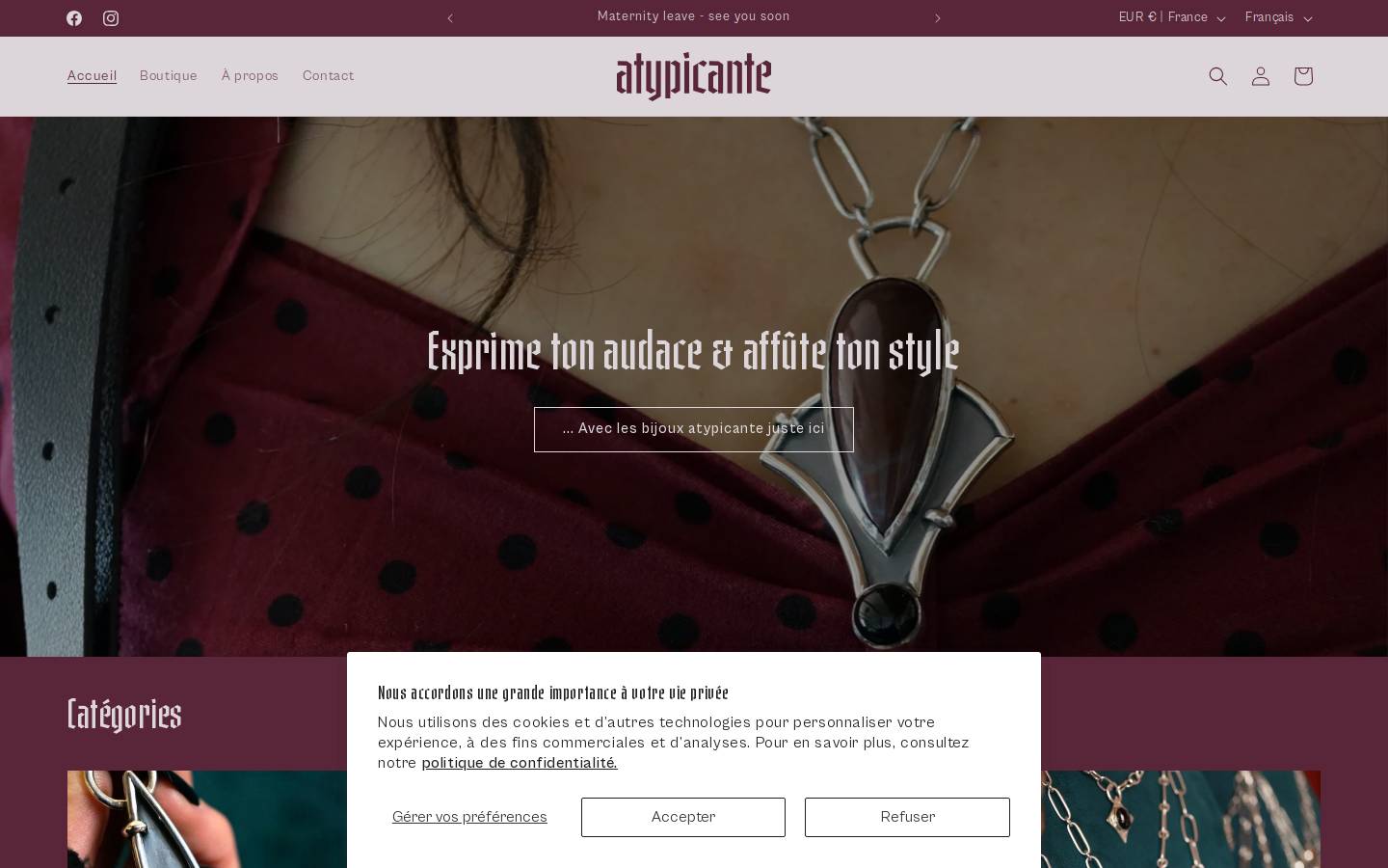 atypicante.com homepage screenshot