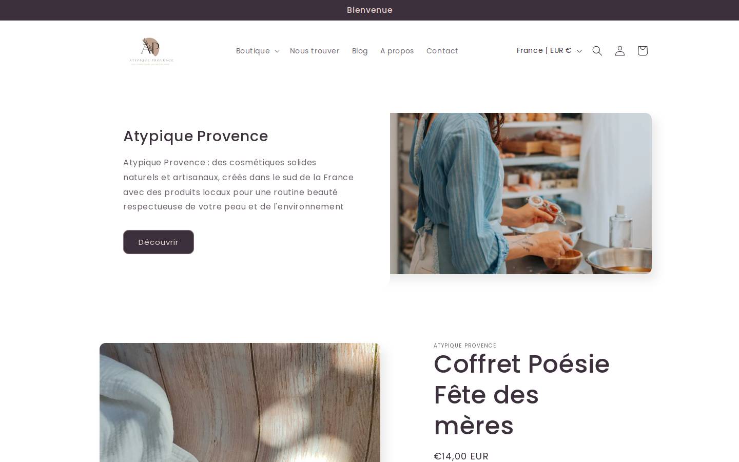 atypiqueprovence.com homepage screenshot