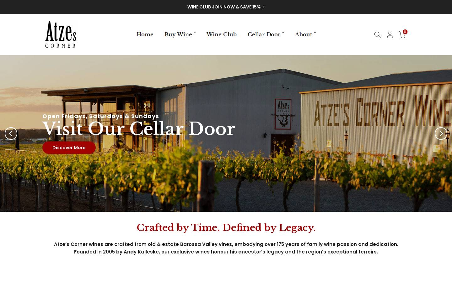 atzescornerwines.com.au homepage screenshot