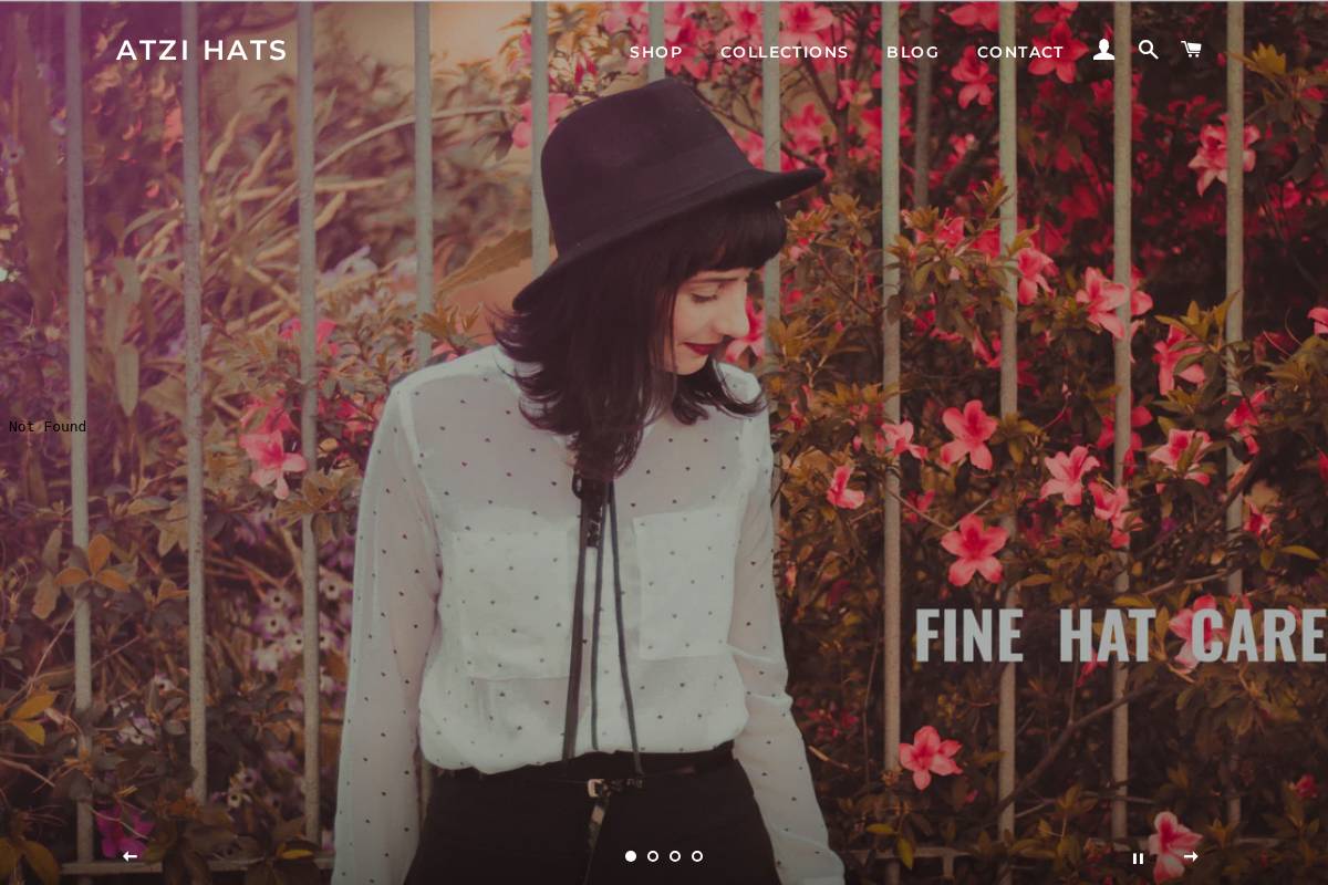 atzihats.com homepage screenshot