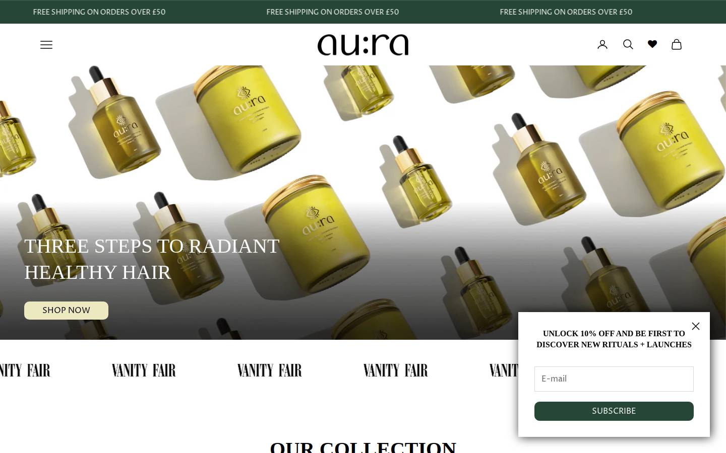 au-ra.shop homepage screenshot