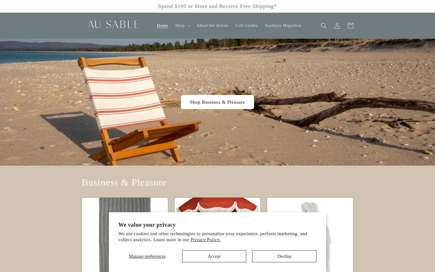 au-sable.com homepage screenshot