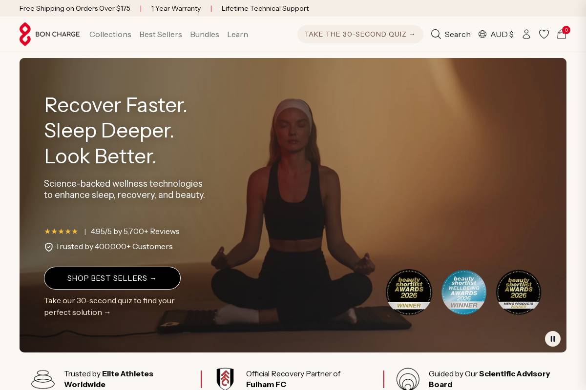 au.boncharge.com homepage screenshot