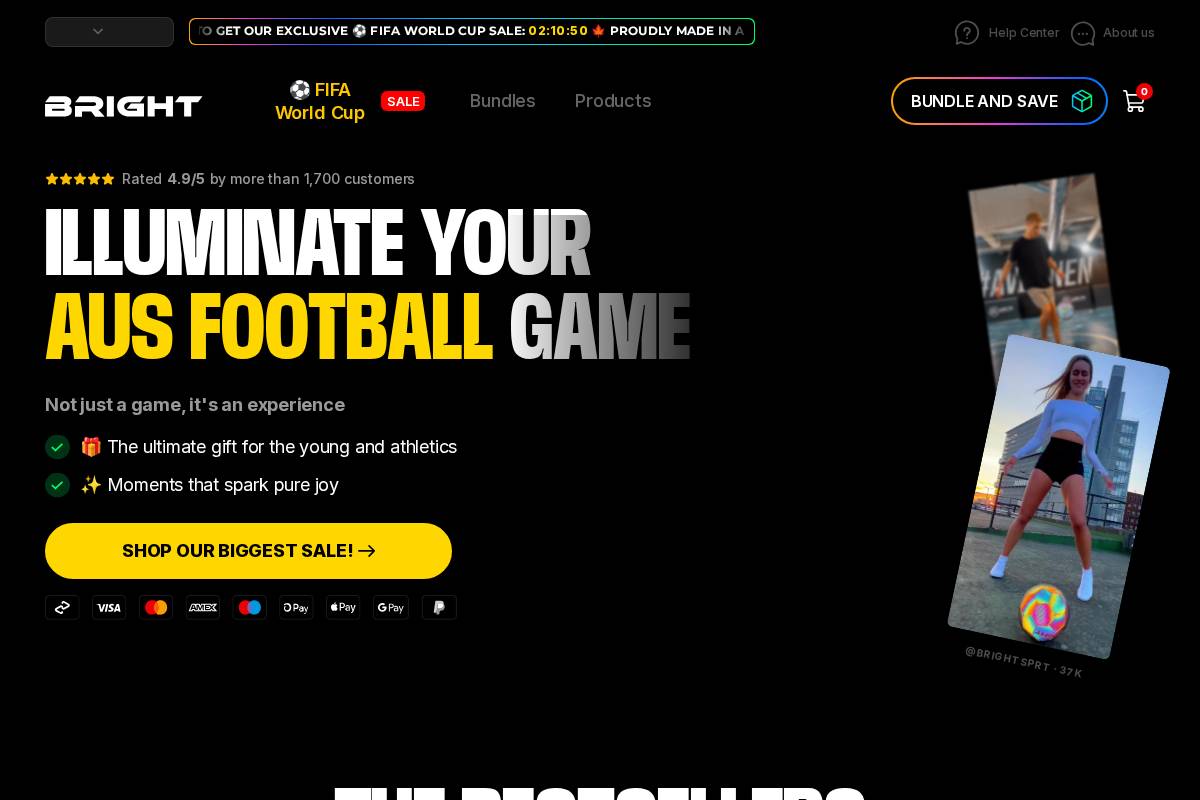 au.brightsport.com homepage screenshot