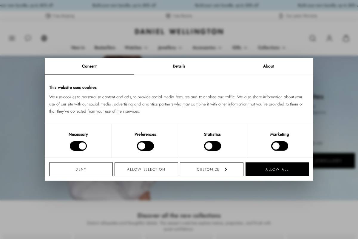 au.danielwellington.com homepage screenshot