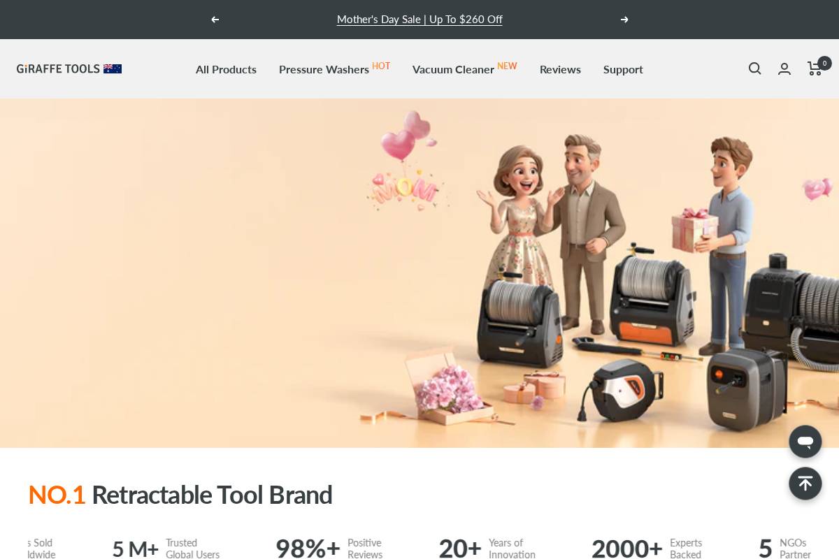 Au Giraffetools homepage screenshot