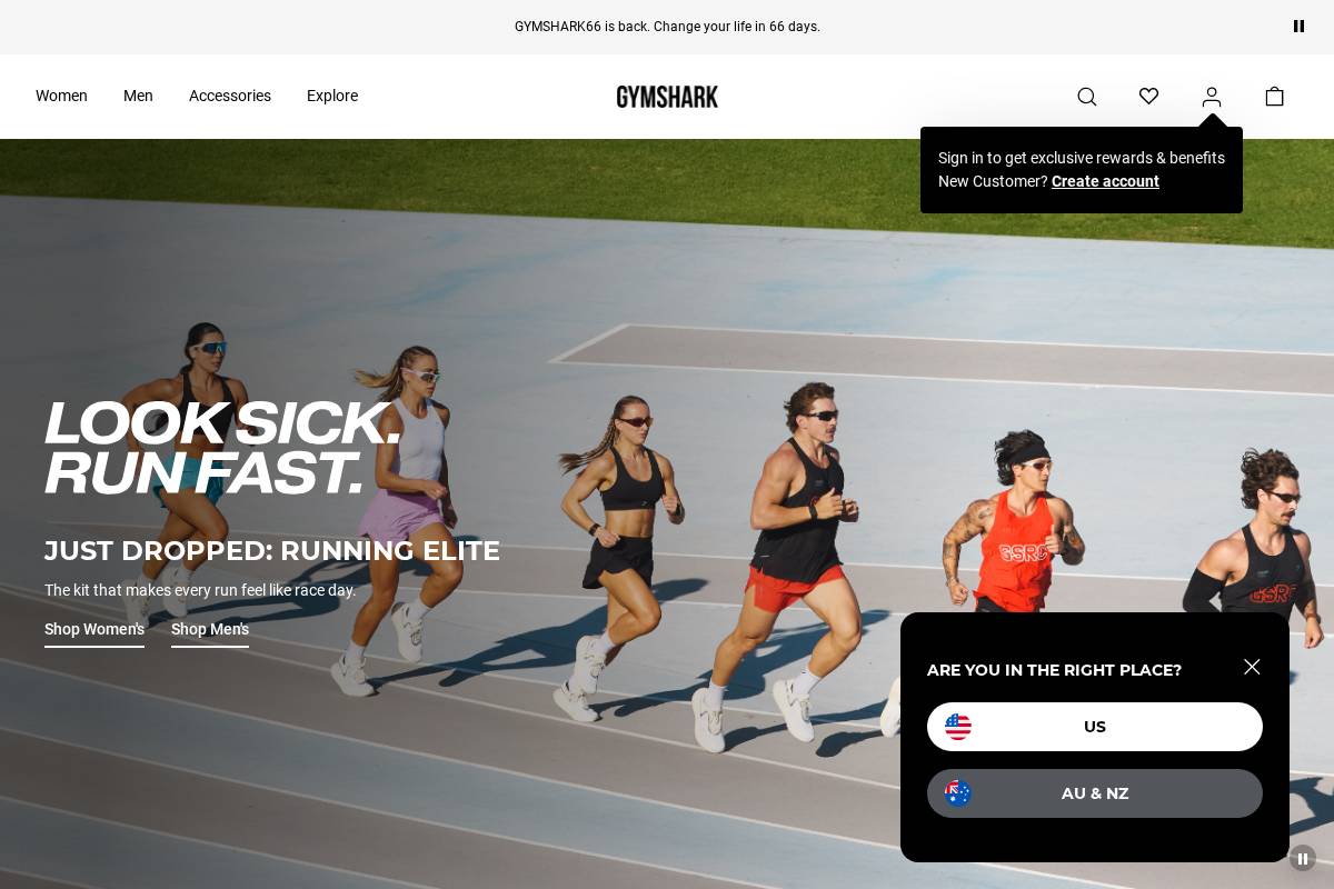 au.gymshark.com homepage screenshot