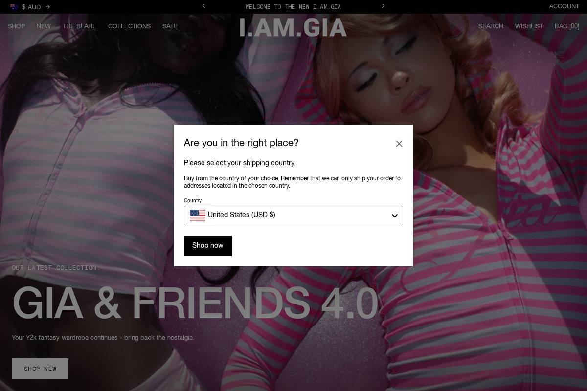 I.AM.GIA homepage screenshot