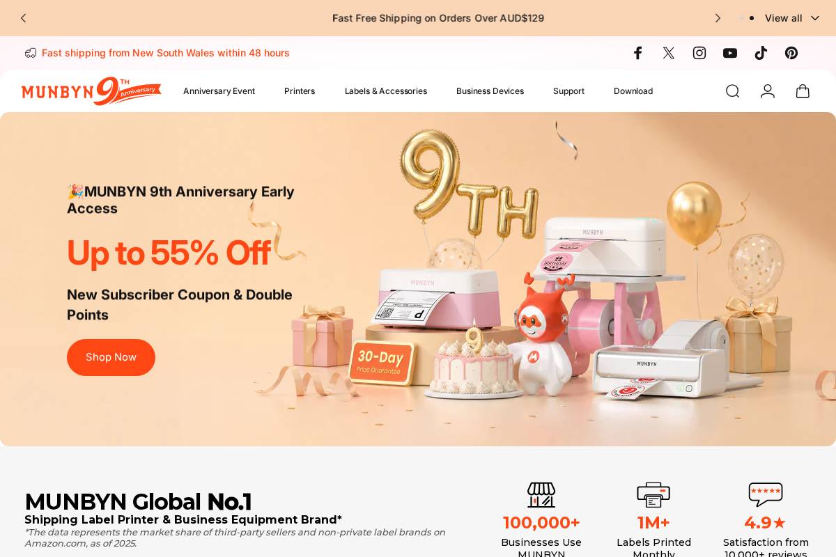 au.munbyn.com homepage screenshot