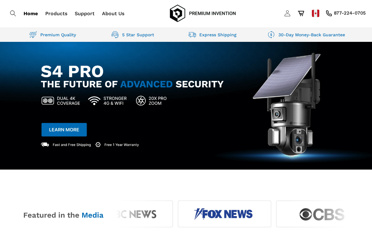 Premium Invention homepage screenshot