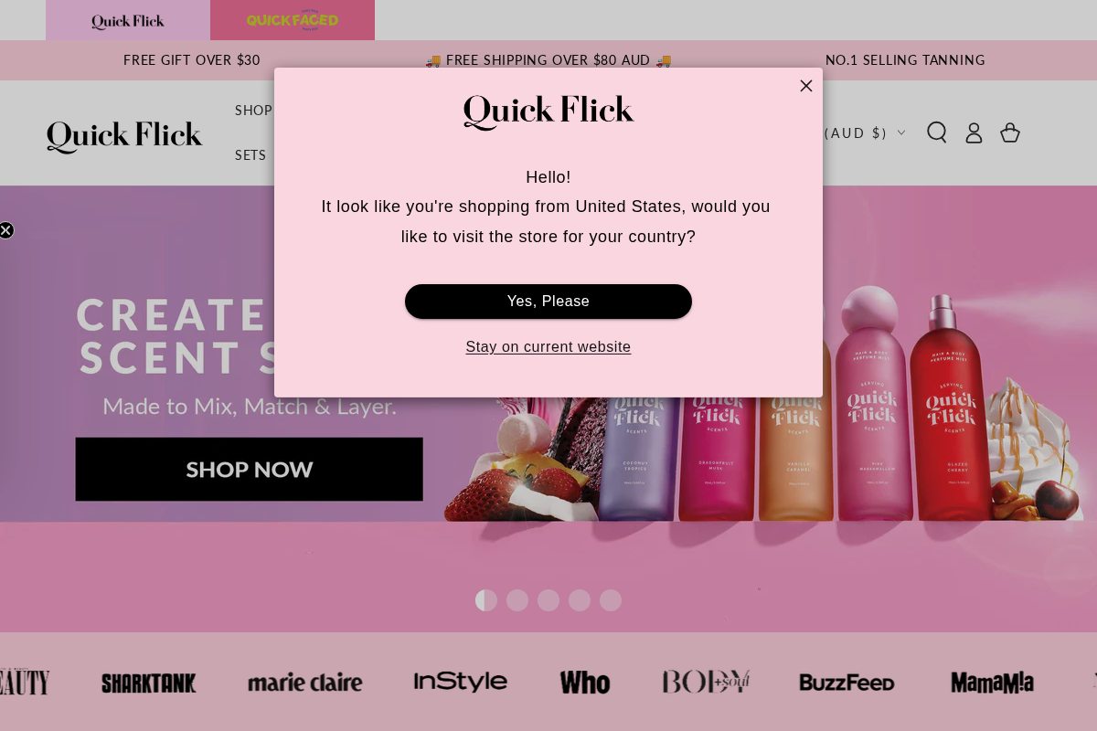 Quick Flick homepage screenshot