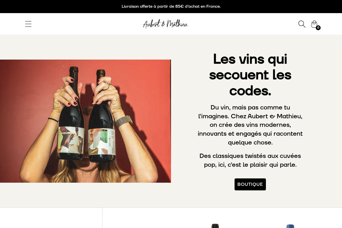 Aubert et Mathieu homepage screenshot