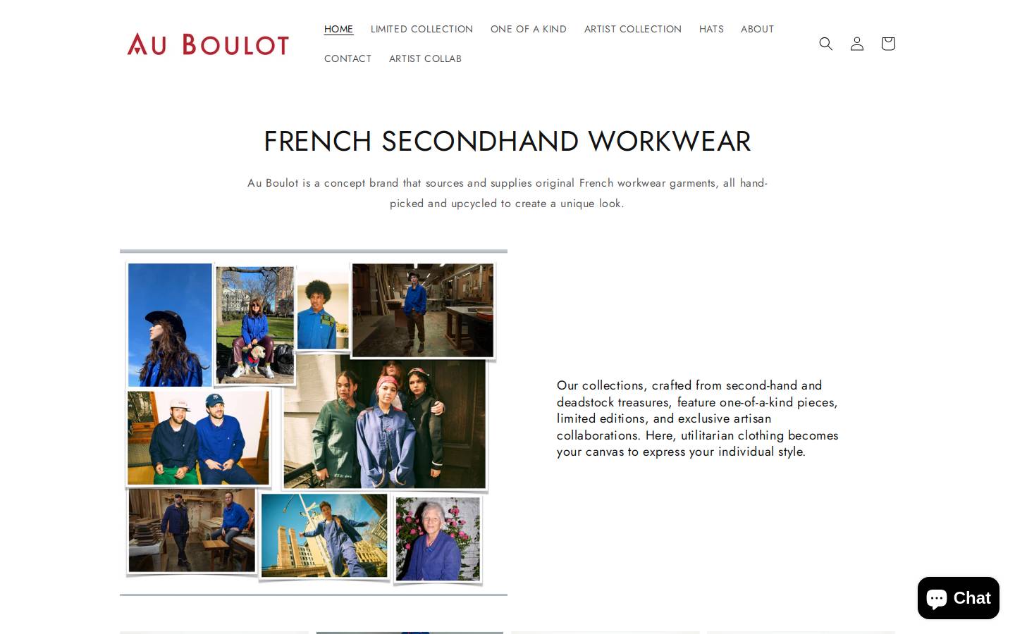 auboulotworkwear.com homepage screenshot