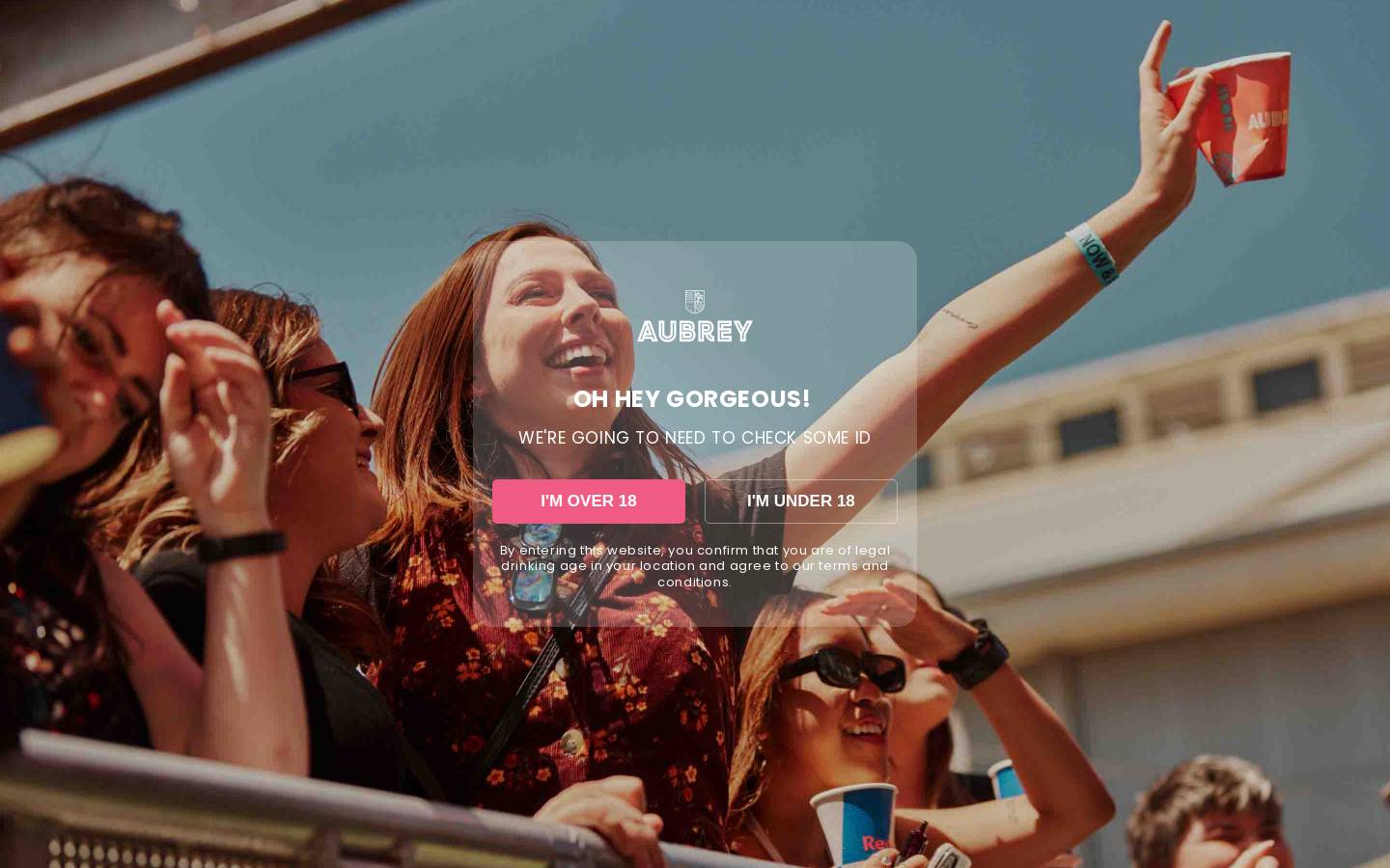 aubreyliqueurs.com homepage screenshot