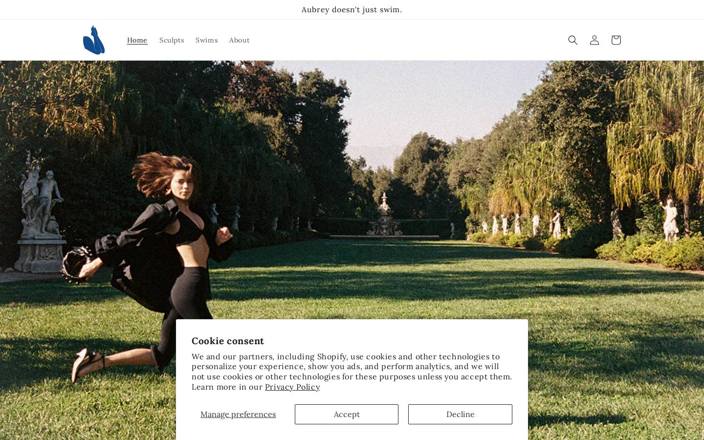 aubreyswims.com homepage screenshot