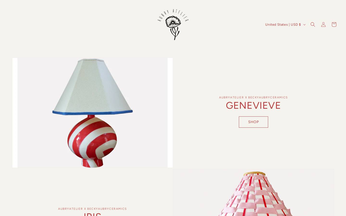 aubryatelier.com homepage screenshot