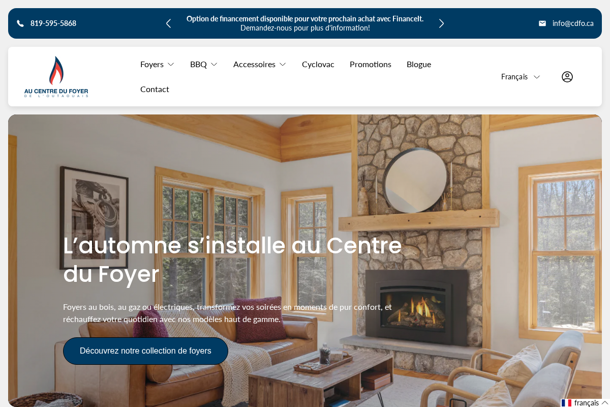 Centre du Foyer homepage screenshot