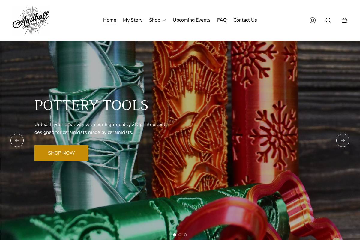 audballpottery.com homepage screenshot