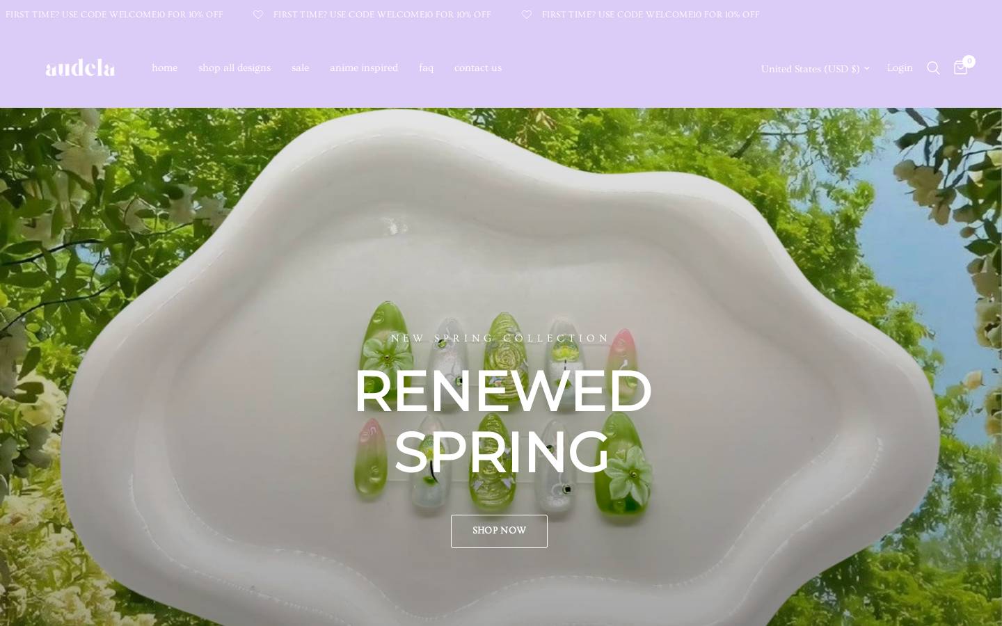 audelanails.com homepage screenshot