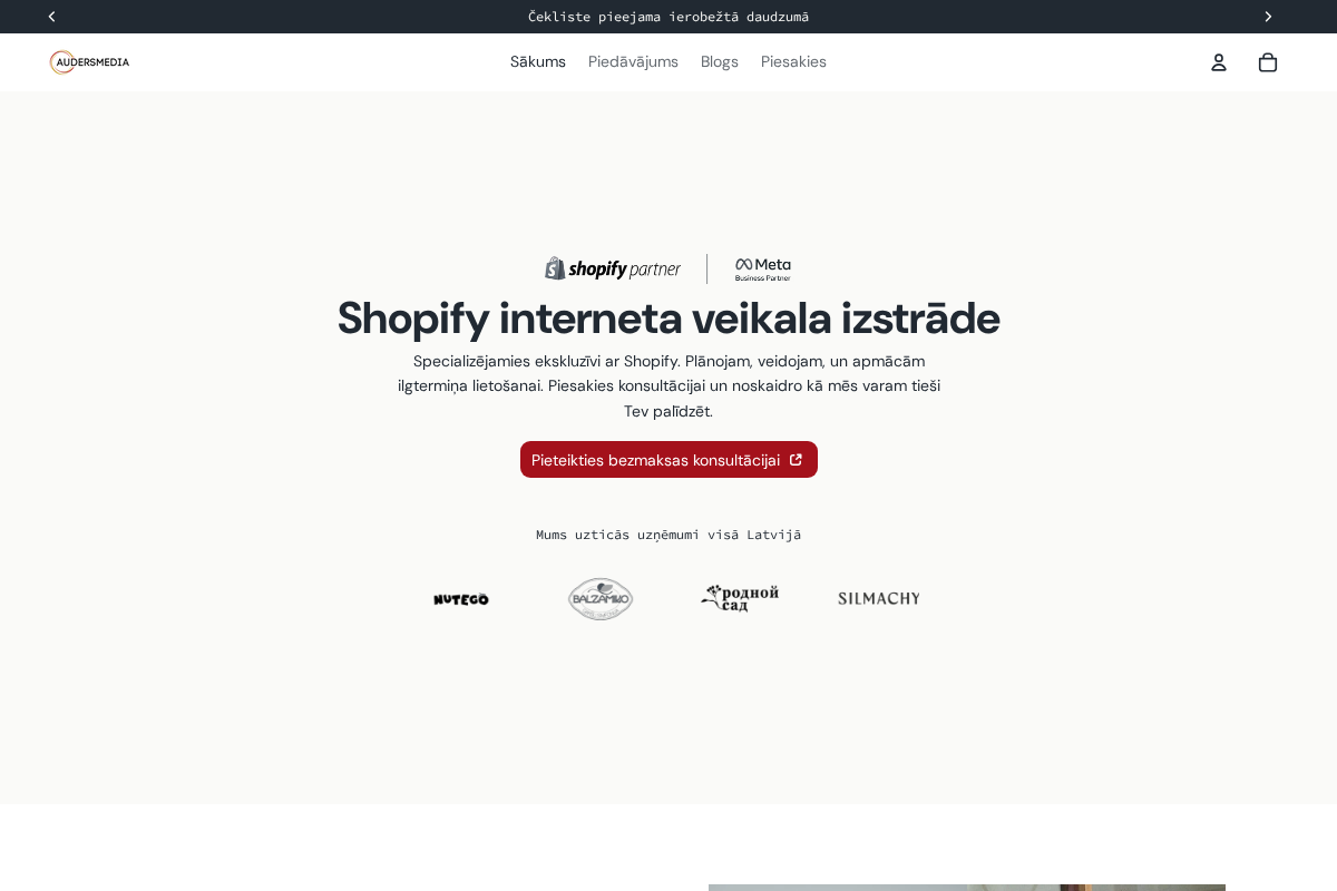 Auders Media homepage screenshot