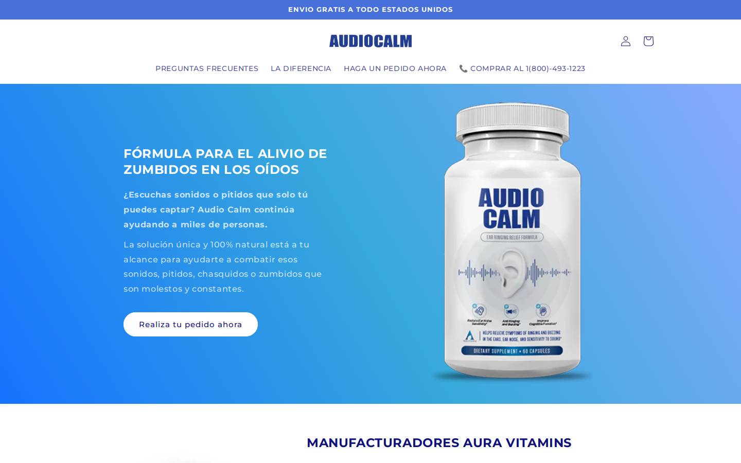 audio-calm.com homepage screenshot