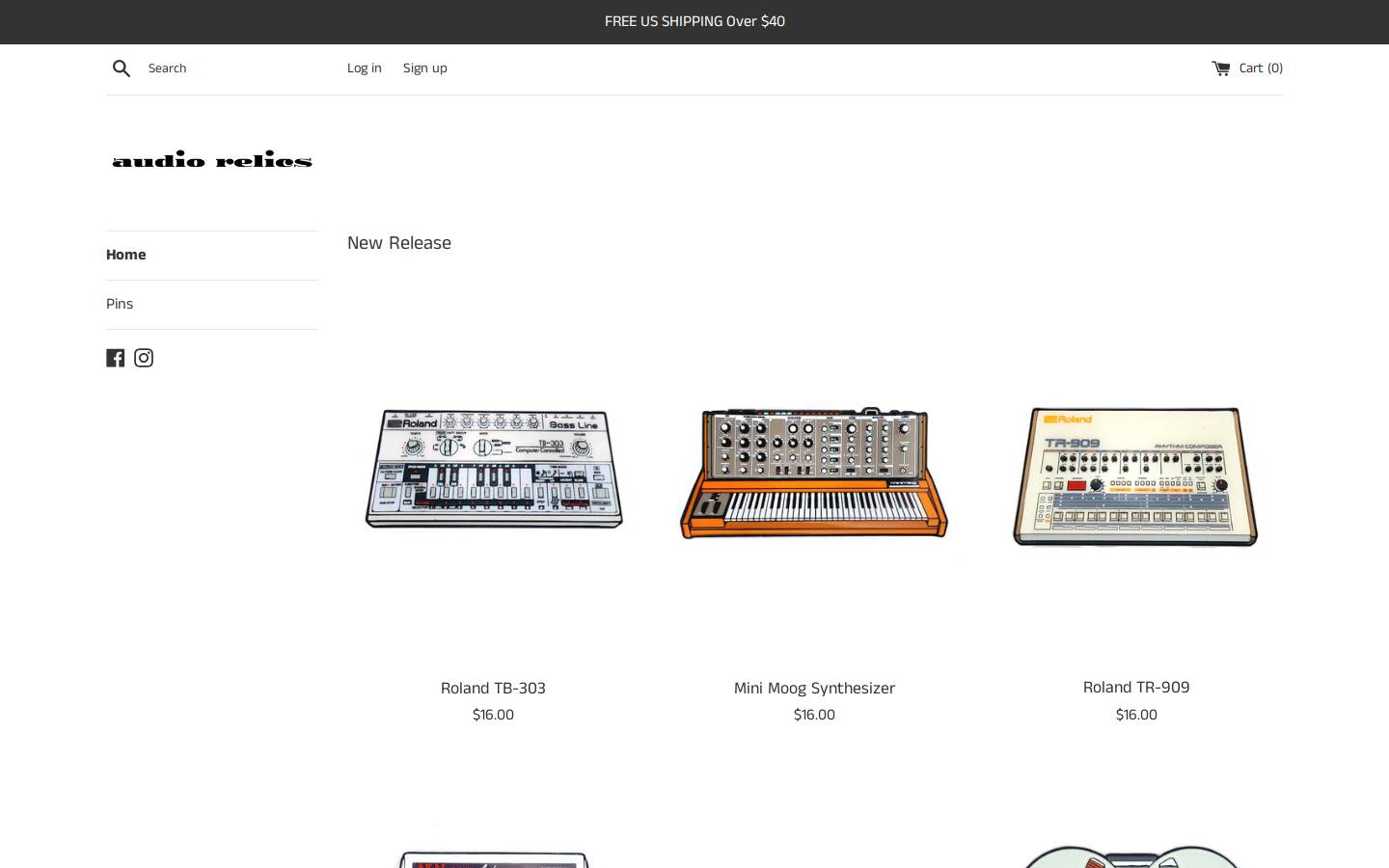 audio-relics.com homepage screenshot