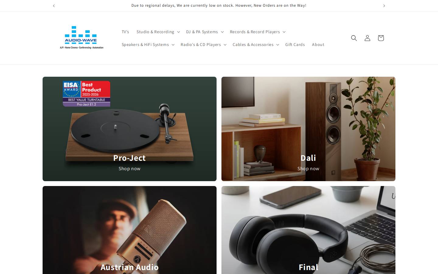 audio-wave.com homepage screenshot