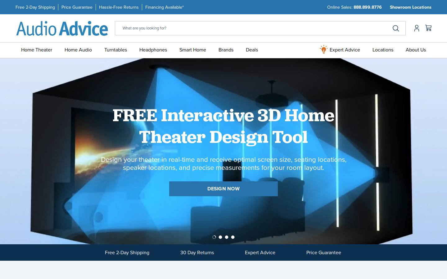 Audio Advice homepage screenshot