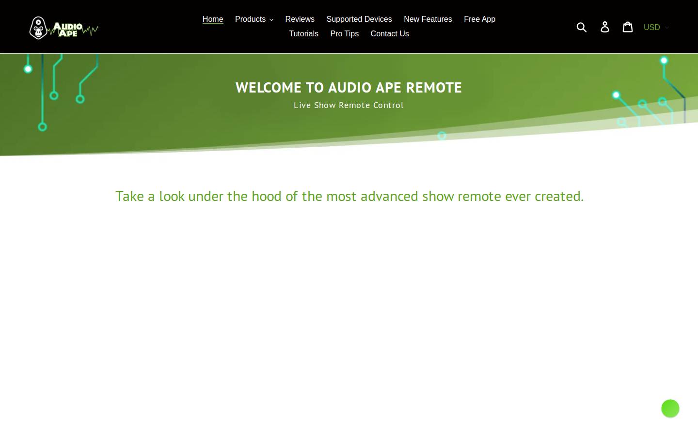 audioapepro.com homepage screenshot