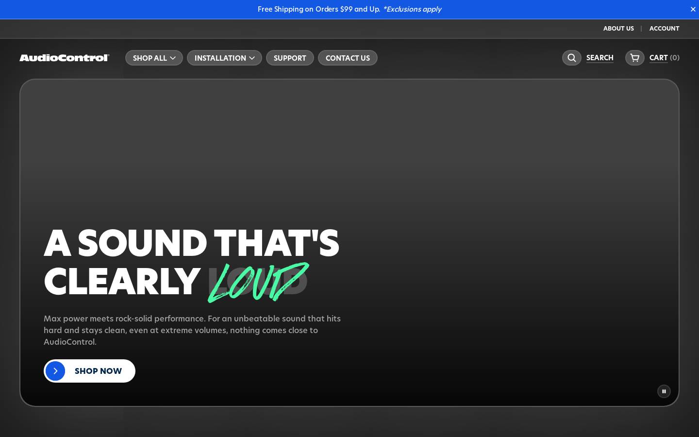 audiocontrol.com homepage screenshot