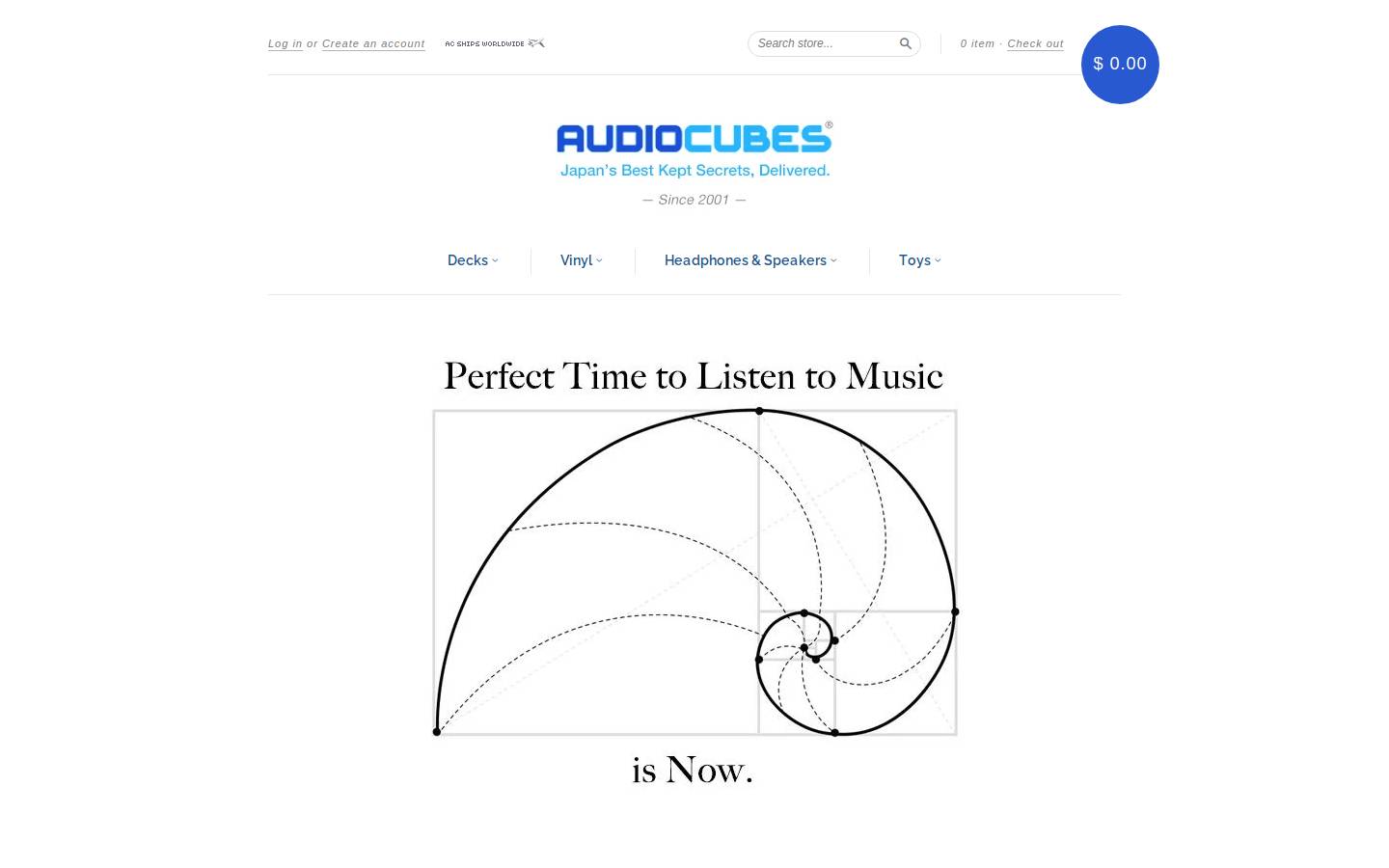 AudioCubes.com homepage screenshot