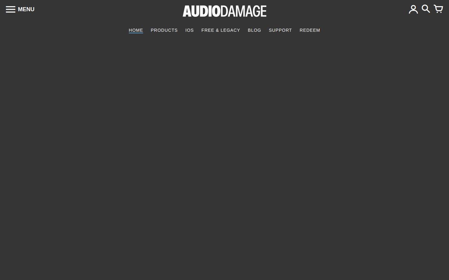 audiodamage.com homepage screenshot